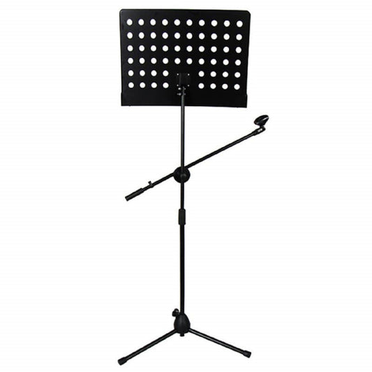 5 Core Sheet Music Stand with Mic Holder Portable Height Adjustable