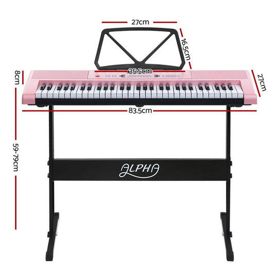 Alpha 61 Key Lighted Electronic Piano Keyboard LED Electric Holder