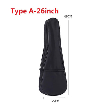21 / 23 / 26 Inch Black Portable Ukulele Bag Mini Guitar Soft Case Gig