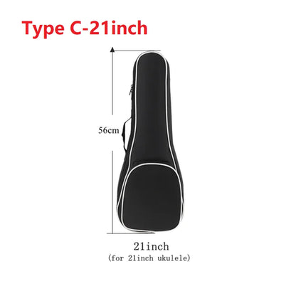 21 / 23 / 26 Inch Black Portable Ukulele Bag Mini Guitar Soft Case Gig