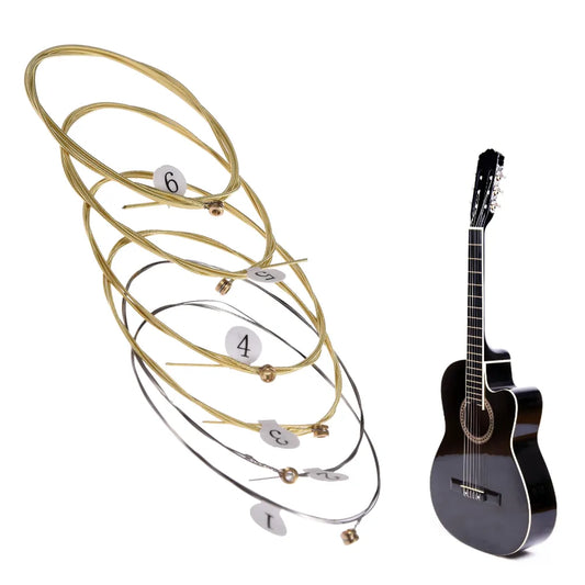 6pcs/set Universal Acoustic Guitar String Brass Hexagonal Steel Core