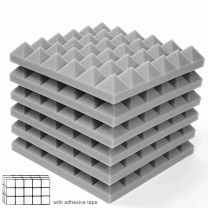 12/24Pcs 30x30x5cm Studio Acoustic Foam Panels Sound Absorbing Treatment